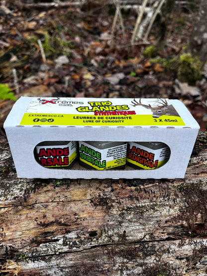 Trio de Glandes - Chevreuil - Tarsales, Pré-orbitales, Interdigitales