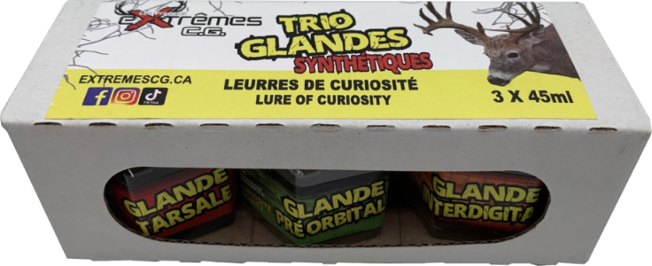 Trio de Glandes - Chevreuil - Tarsales, Pré-orbitales, Interdigitales